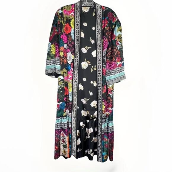 Alice + Olivia Dottie Reversible Floral Kimono Sz XS/S - Picture 2 of 7